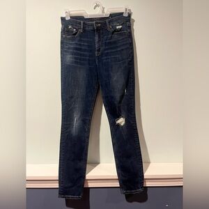 Lucky Brand Women’s Dark Blue Bridgette Skinny Distressed Jeans, Size 6/28